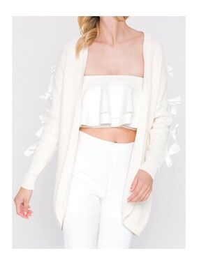 Endless Rose Ivory Bow-Sleeve Women's Cardigan
